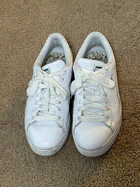 PUMA White Basket Classic Sneakers Shoes